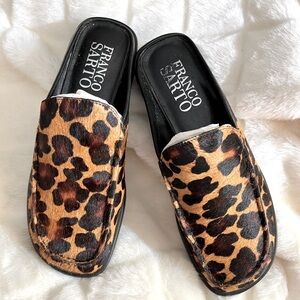 Franco Sarto L-Boleros Leopard pony Mules Size: 7